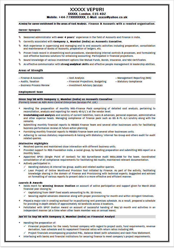 Fresher mba resume for finance